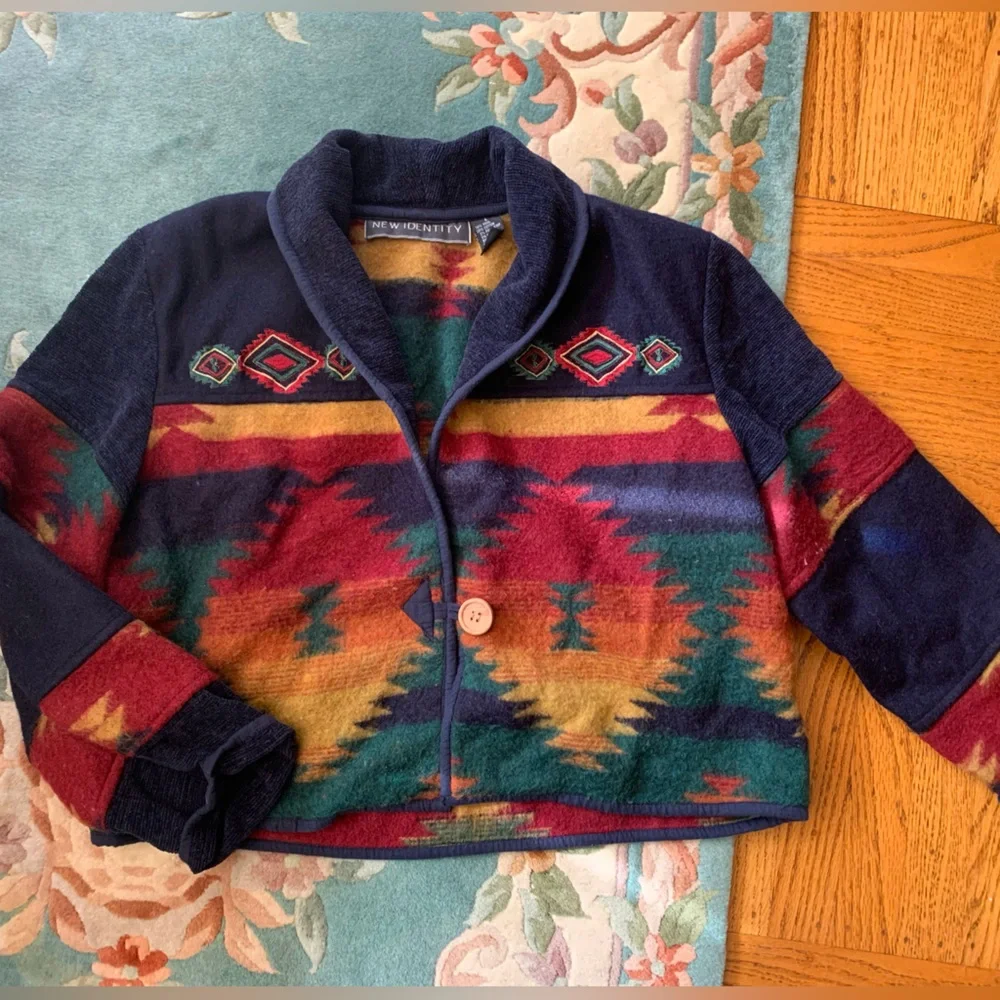 Vintage New Identity Wool Tribal Print Jacket - Picture 1 of 6
